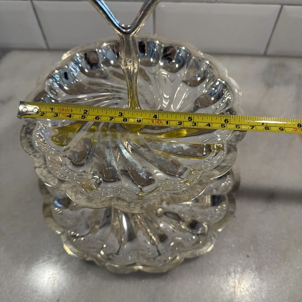 Vintage Silver Plated 2 Tier Serving Dish